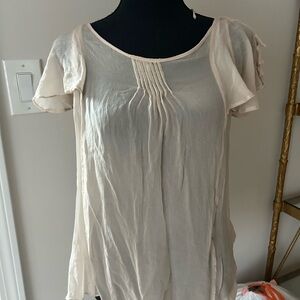 Forever 21 Cream Blouse with Pleated Front